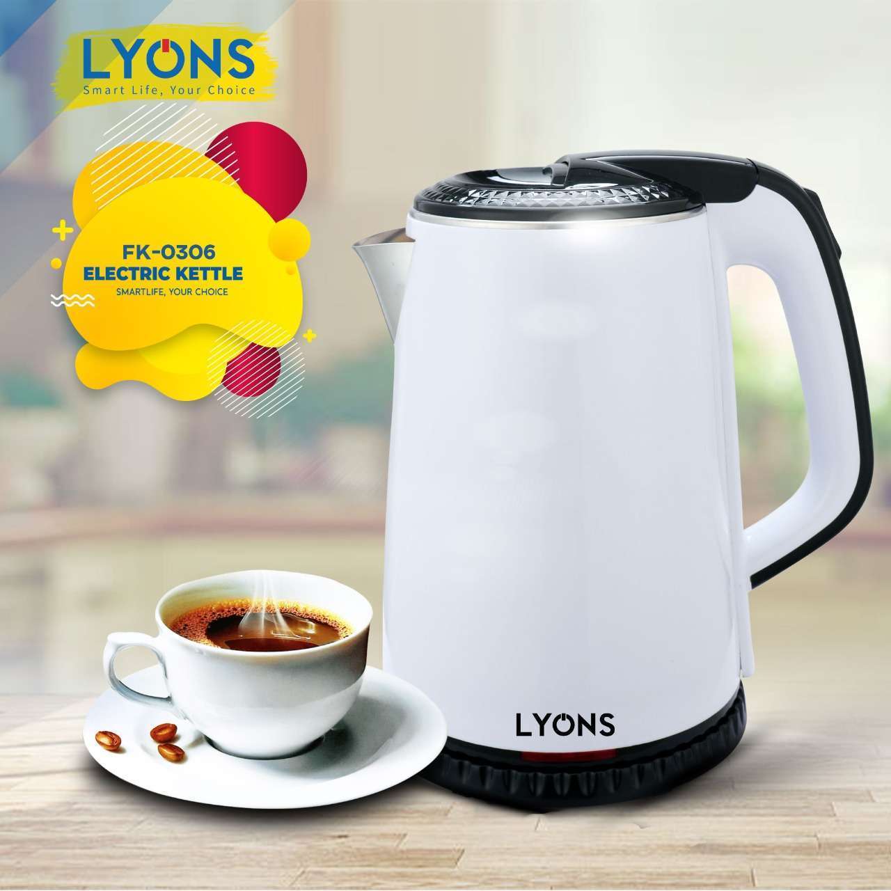 Alyions kettel white 1.8ltrs