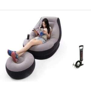 Inflatable Sofa With Footrest and a Pump