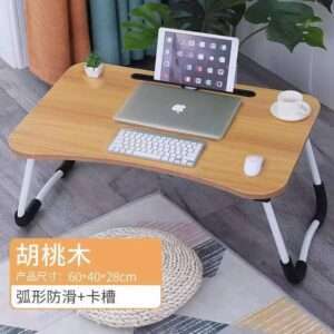 Multi-purpose foldable portable laptop study desk table with tablet slot