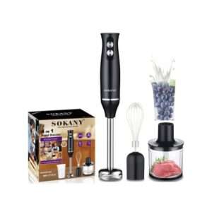 Sokany 4 In 1 Hand Blender With Mincer, Whisker & Mixer