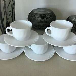 6+6 saucer en cups plain white
