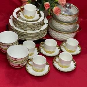 36 pcs dinner set with gold rim